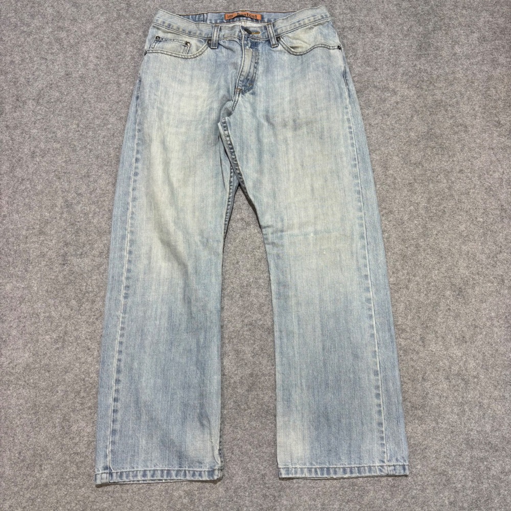 Lee Dungarees Mens Light Wash Bootcut Jeans Denim Pants Size 32x30